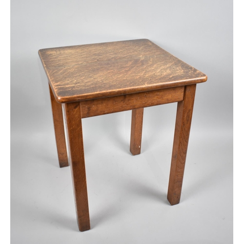 73 - A Mid 20th Century Oak Rectangular Stool/Stand, 38cms Wide and 46.5cms High