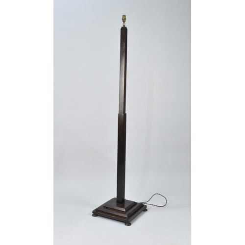 87 - An Art Deco Standard Lamp on Stepped Square Base with Bun Feet