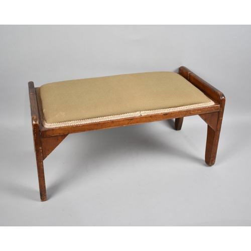 90 - An Edwardian Rectangular Stool with Upholstered Pad Seat, 54cms Wide