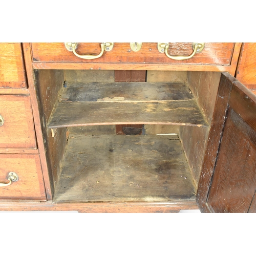 398 - A Good George III Cheshire Dresser in Oak with Mahogany Cross Banding to Top and Drawers. On Bracket... 