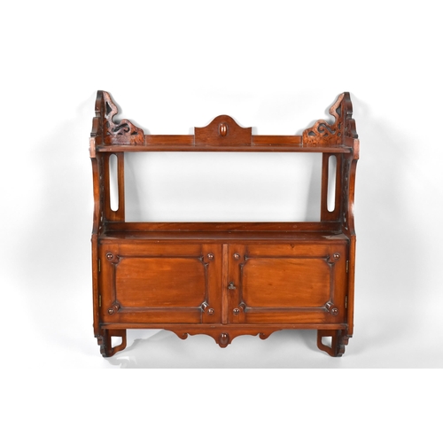 403 - An Edwardian Mahogany Wall Hanging Cupboard with Single Shelf Over, 60cm wide and 65cm high