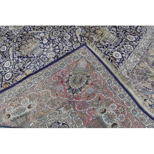 414 - A Pure Silk Handmade Tabriz Carpet, 424x291cm