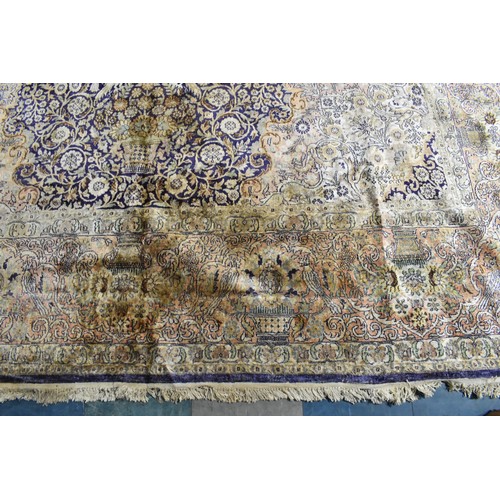 414 - A Pure Silk Handmade Tabriz Carpet, 424x291cm