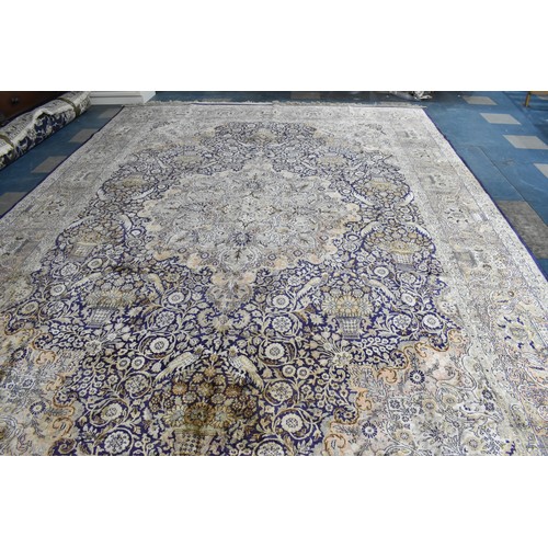 414 - A Pure Silk Handmade Tabriz Carpet, 424x291cm