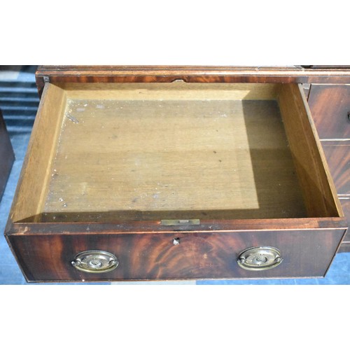 407 - A 19th Century Mahogany Linen Press, the Base with Two Short and Two Long Drawers, on Bracket Feet. ... 