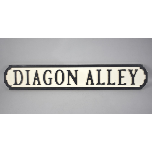 100 - A Modern Painted Sign for Diagon Alley, Made in the Form of a Victorian Street Sign, 78cms by 13.5cm... 