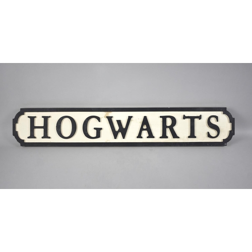 104 - A Modern Painted Wooden Sign, Hogwarts, In the Style of Victorian Street Sign, 78x13.5cms