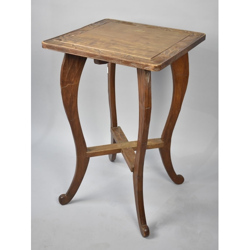 113 - A Mid 20th Century Carved Square topped Occasional Table on Cabriole Supports, 45cms Square and 70cm... 