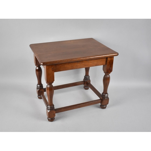 116 - A Mid/Late 20th Century Oak Rectangular Stool, 36cms by 28cms by 32cms High