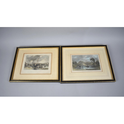 243 - A Pair of Coloured Engraving Prints in Hogarth Frames, Buttermere and Stonehouse Bridge