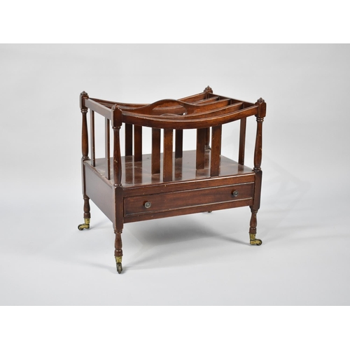 247 - A Reproduction Mahogany Four Division Canterbury with Base Drawer, 48x5cms Wide