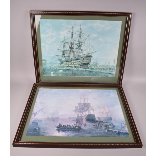 265 - A Pair of Framed Prints, HMS Victory, 52x39cms