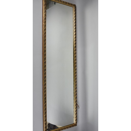 274 - A Mid 20th Century Rectangular Gilt Framed Wall Hanging Dressing Mirror, 116cms by 35cms