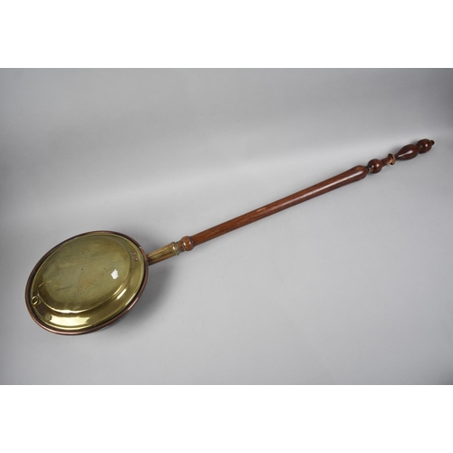 290 - A Vintage Bed Warming Pan with Turned Wooden Handle