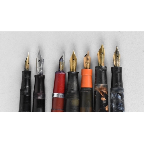 304 - A Collection of Various Vintage Fountain Pens to Comprise Early Black Swan Mabie Todd with 14ct Nib,... 