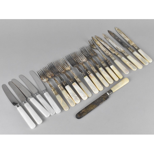 308 - A Large Collection of Various Silver Plated Flatware to Comprise Collection of Mother of Pearl Handl... 