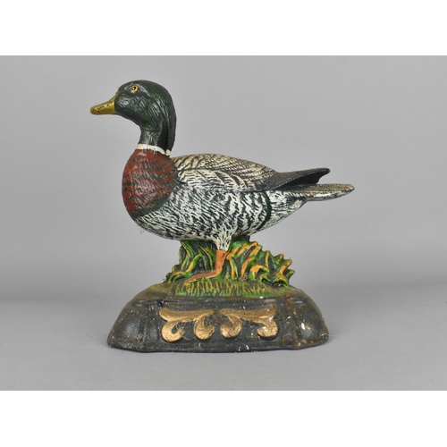 309 - A Cast Iron Doorstop Modelled as a Duck, 22cm high