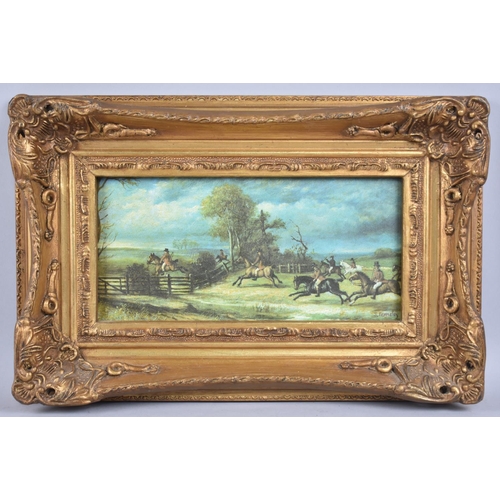 315 - A Gilt Framed Hunting Print, 24x11cm