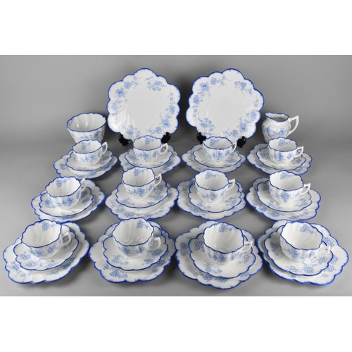 317 - A Grafton China & Sons Blue Floral Decorated Tea Set to Comprise Twelve Cups, Twelve Saucers, Twelve... 