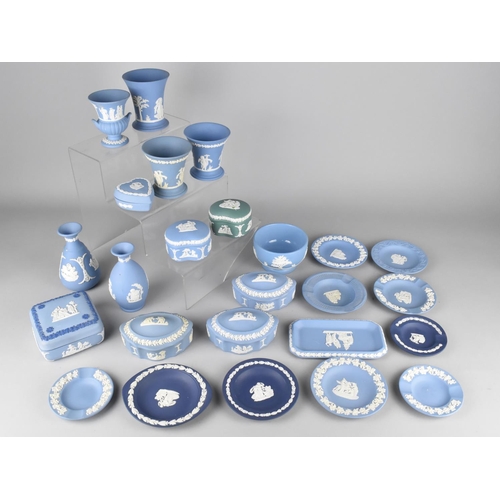 325 - Twenty-Five Pieces of Wedgwood Jasperware to Comprise Vases, Lidded Boxes, Dishes etc