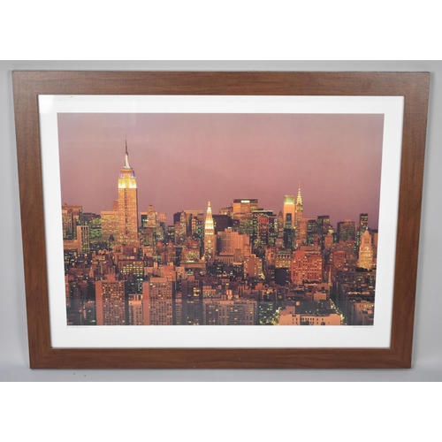 340 - A Framed Photograph Print of Manhattan Skyline, 70x50cm