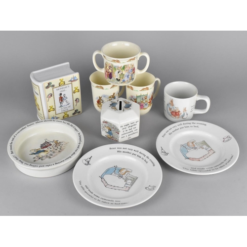 341 - A Collection of Various Children's China to Comprise Wedgwood Peter Rabbit Plates, Baby's Bowl, Roya... 