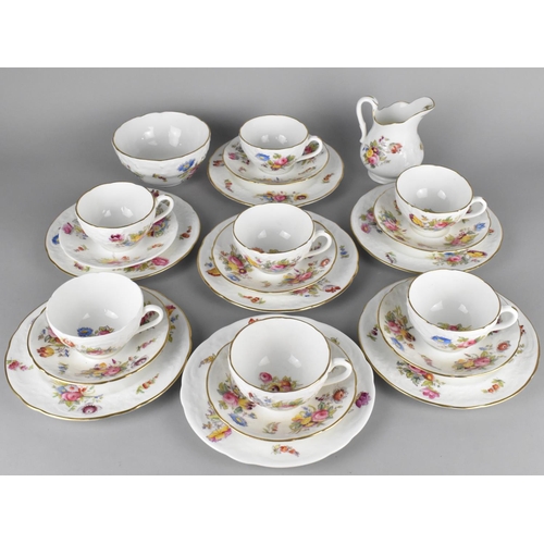 347 - A Coalport Floral Decorated Tea Set to Comprise Seven Cups, Saucers, Side Plates, Milk Jug and Sugar... 