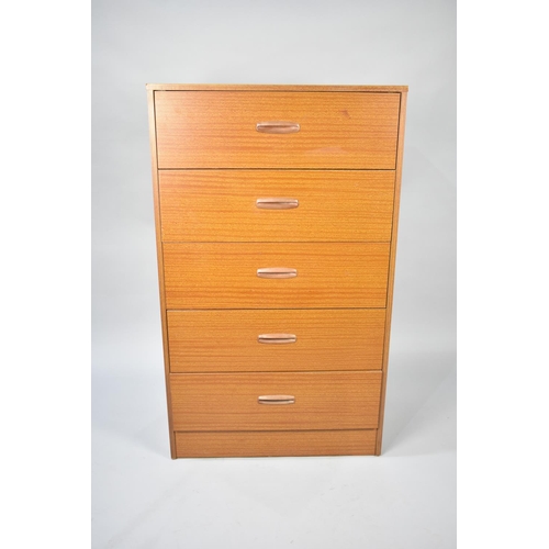 536 - WITHDRAWN: A 1970s Bedroom Chest of Five Drawers, 64cms Wide