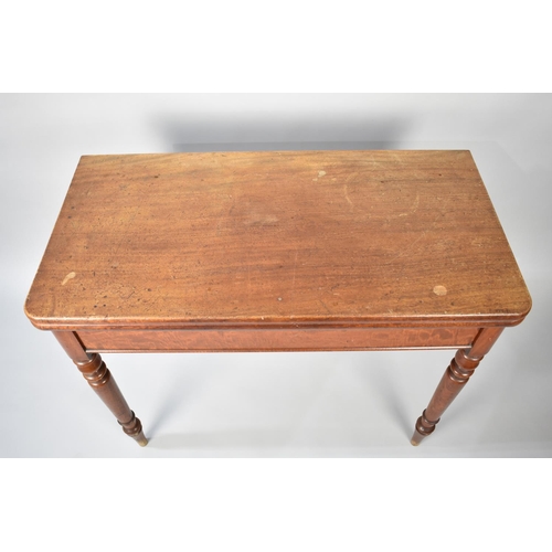 545 - A 19th Century Mahogany Lift and Twist Tea Table on Turned Supports, 91cms Wide