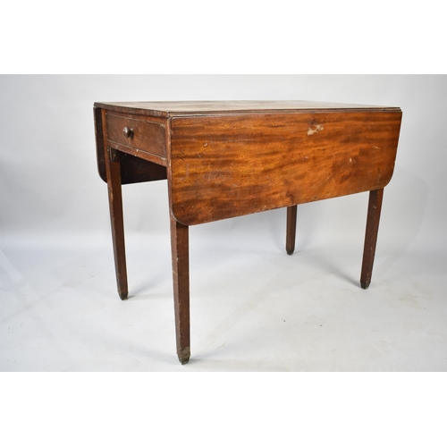 548 - A 19th Century Mahogany Drop Leaf Pembroke Table with End Drawer, 96cms Wide