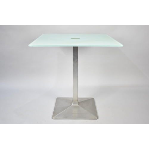 553 - A Modern Square Conservatory Table, 70cms