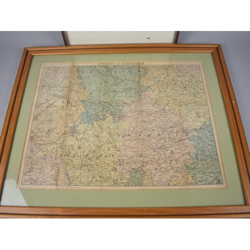 559 - A Framed Map of Shropshire together with a Framed Map, Environs of Birmingham