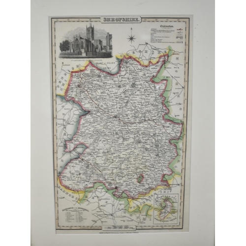 559 - A Framed Map of Shropshire together with a Framed Map, Environs of Birmingham