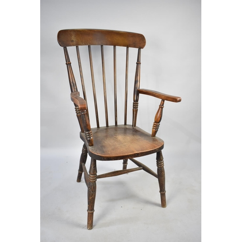 572 - A Mid 20th Century Spindle Back Kitchen Armchair