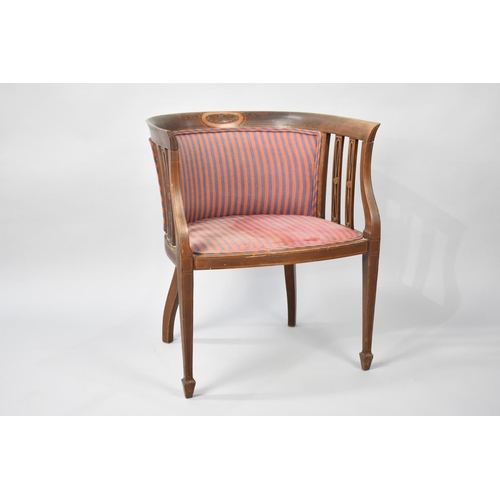 577 - A Mahogany Framed Tub Armchair