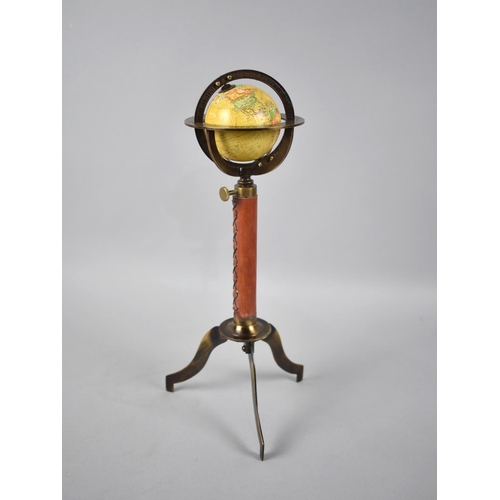 64 - A Reproduction Novelty Desktop Globe as Made by G Goville, Paris, for the Royal Palace, Tripod Base ... 