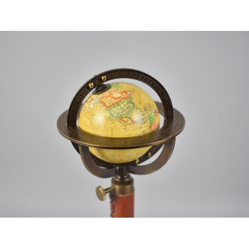 64 - A Reproduction Novelty Desktop Globe as Made by G Goville, Paris, for the Royal Palace, Tripod Base ... 