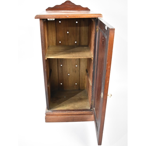 76 - An Edwardian Mahogany Bedside Cabinet with Galleried Back, 38cms Wide and 83cms High