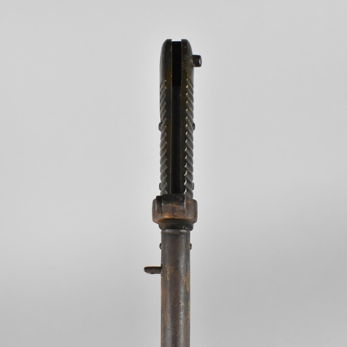 160 - A 19th Century French 1866 Pattern Chassepot Rifle Sword Bayonet with Ribbed Handle and Recurved Yat... 