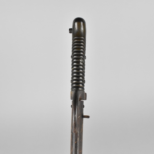 160 - A 19th Century French 1866 Pattern Chassepot Rifle Sword Bayonet with Ribbed Handle and Recurved Yat... 