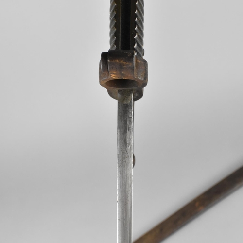 160 - A 19th Century French 1866 Pattern Chassepot Rifle Sword Bayonet with Ribbed Handle and Recurved Yat... 