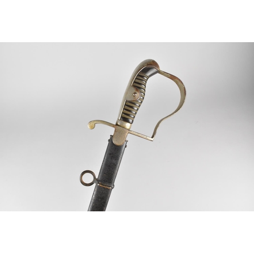 162 - A Reproduction 1796 Type Light Cavalry Trooper's Sword , with Slightly Curved Blade , Steel Scabbard