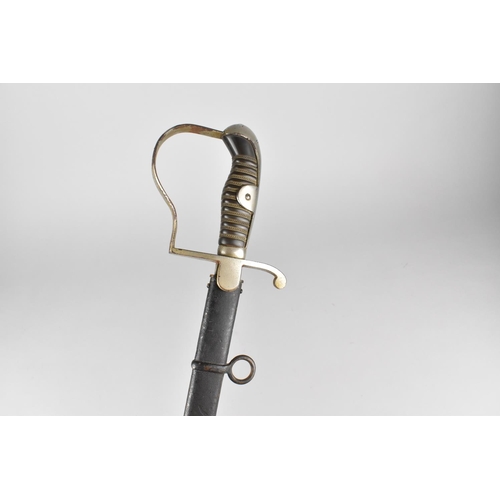 162 - A Reproduction 1796 Type Light Cavalry Trooper's Sword , with Slightly Curved Blade , Steel Scabbard