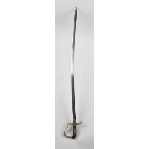 162 - A Reproduction 1796 Type Light Cavalry Trooper's Sword , with Slightly Curved Blade , Steel Scabbard