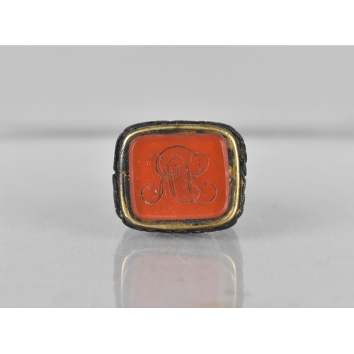 19 - A Late 19th/Early 20th Century Intaglio Fob Seal with Carved Stone Monogrammed 'R A'