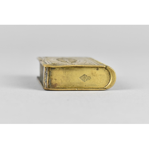 20 - A Late 19th Century Brass Novelty Vesta in the Form of a Leather Bound Book, 4.5cm Long, with Lozeng... 