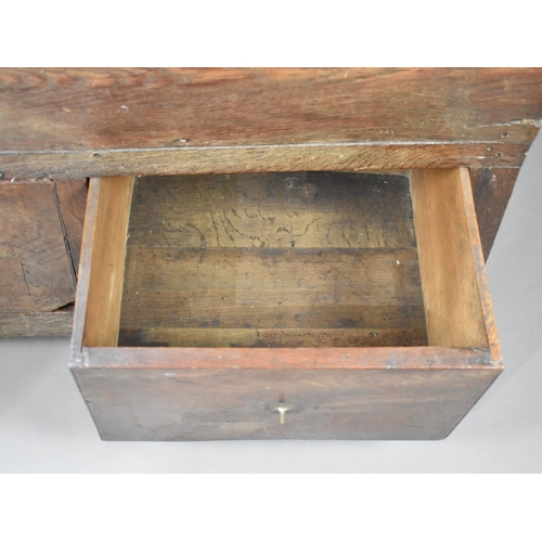 571 - A 19th Century Oak Coffer Chest with Hinged Lid and Two Base Drawers, Bracket Feet, 109cm wide