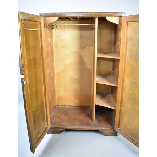 572 - A Mid 20th Century Oak Fitted Gentleman's Wardrobe, 76cm wide