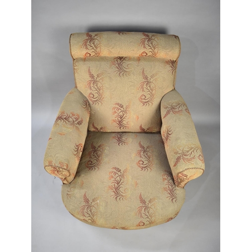 579 - A Late 19th/Early 20th Century Cut Moquette Upholstered Armchair, for Reupholstery