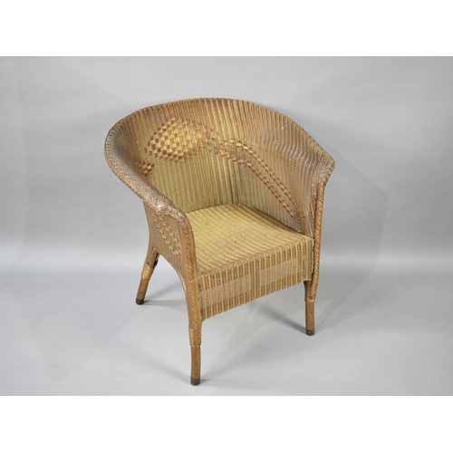 596 - A Bronzed Lloyd Loom Tub Armchair